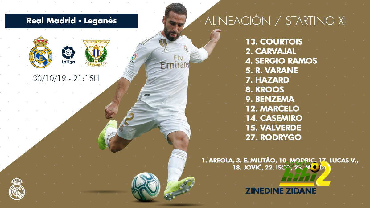 تشكيلة ريال مدريد الرسمية لمواجه ليغانيس