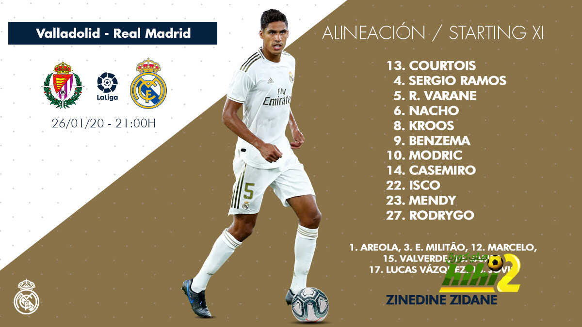 تشكيلة ريال مدريد الرسمية لمواجهة بلد الوليد