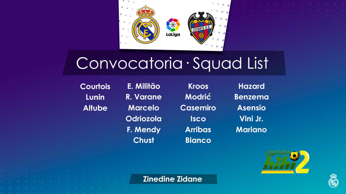 قائمة ريال مدريد لمباراته أمام ليفانتي