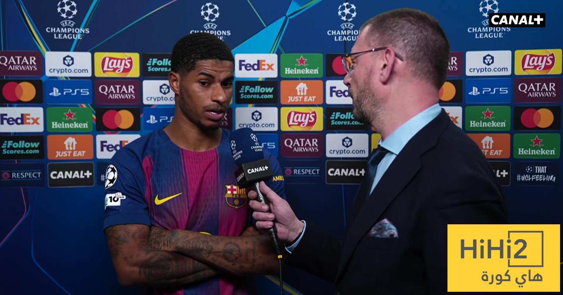 راشفورد يكشف الحديث الذي دار بينه وبين ليفاندوفسكي قبل الشوط الثاني