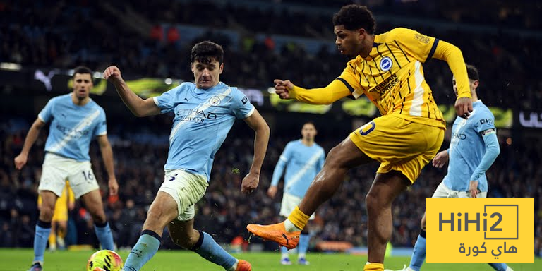 التعادل يحسم مباراة مانشستر سيتي و برايتون