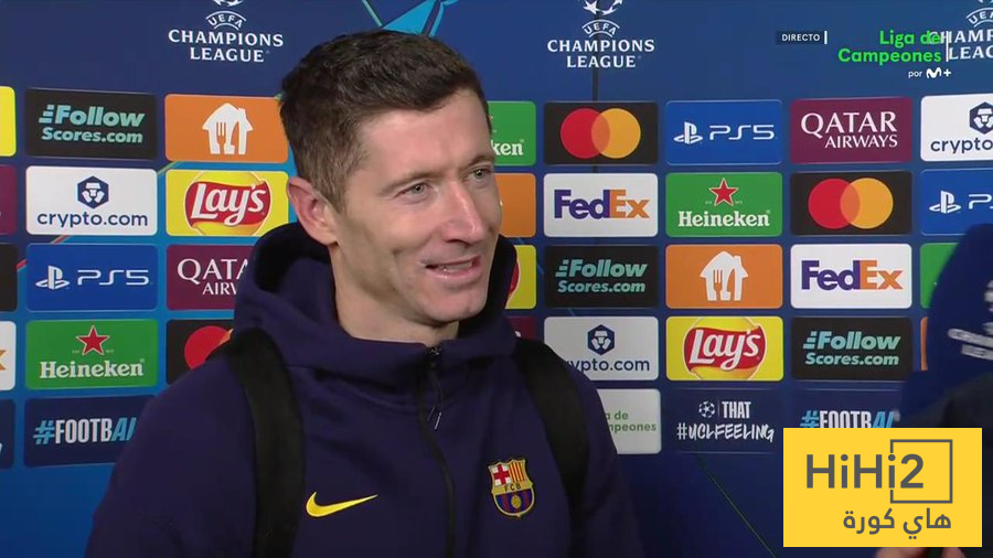 تعليق ليفاندوفسكي بعد فوز برشلونة على سلافيا براغ