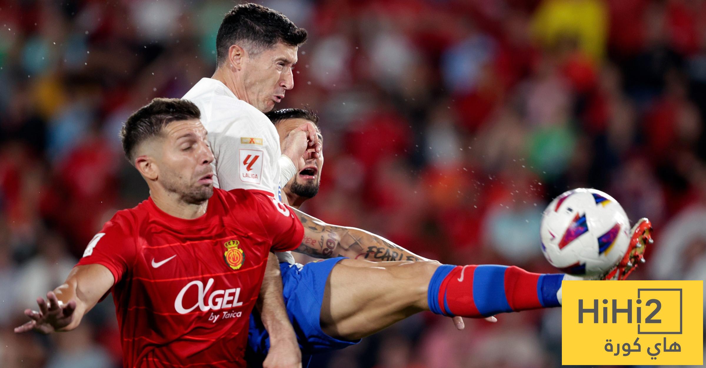 ترتيب برشلونة ومايوركا في جدول الليغا