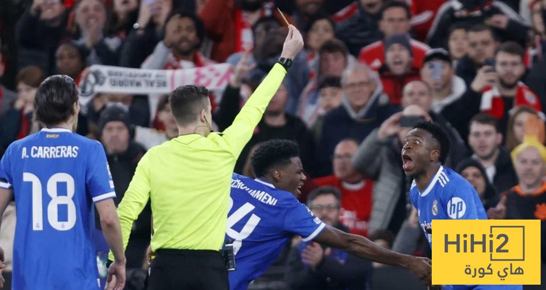 سبب حصول فينيسيوس على بطاقة صفراء بعد الهدف