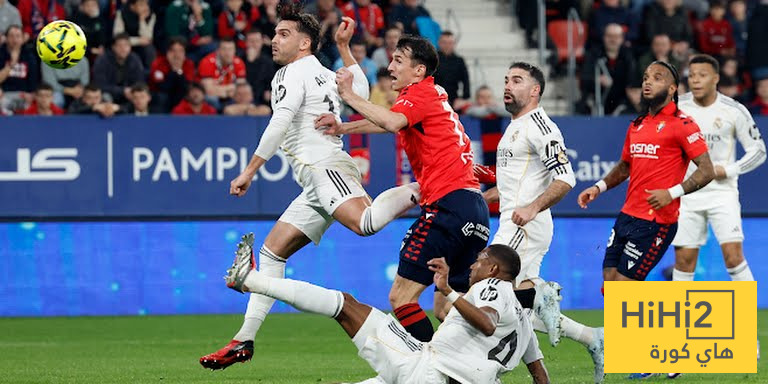 احصائيات الشوط الاول من مباراة ريال مدريد و اوساسونا