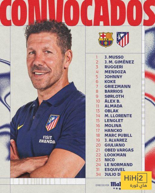 قائمة أتلتيكو مدريد لمواجهة برشلونة .. عودة باريوس 4 قائمة أتلتيكو مدريد لمواجهة برشلونة .. عودة باريوس 3