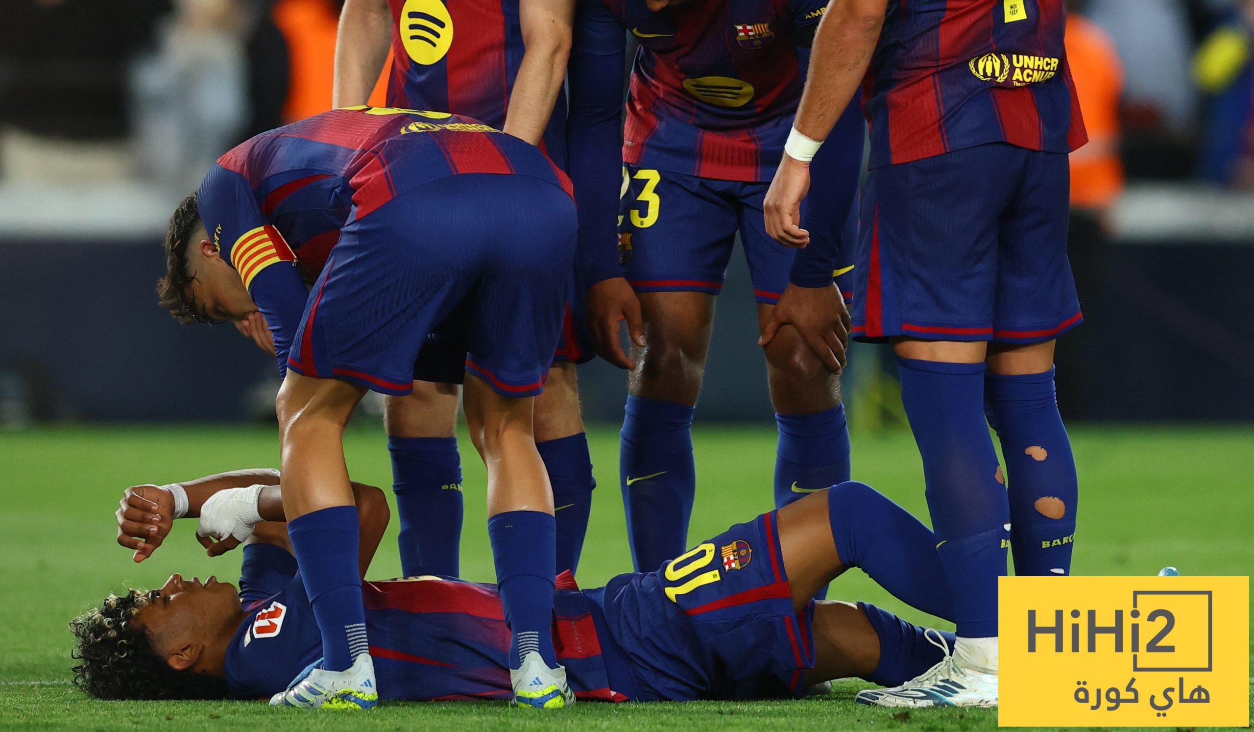 ردة فعل غرفة ملابس برشلونة على إصابة لامين يامال !