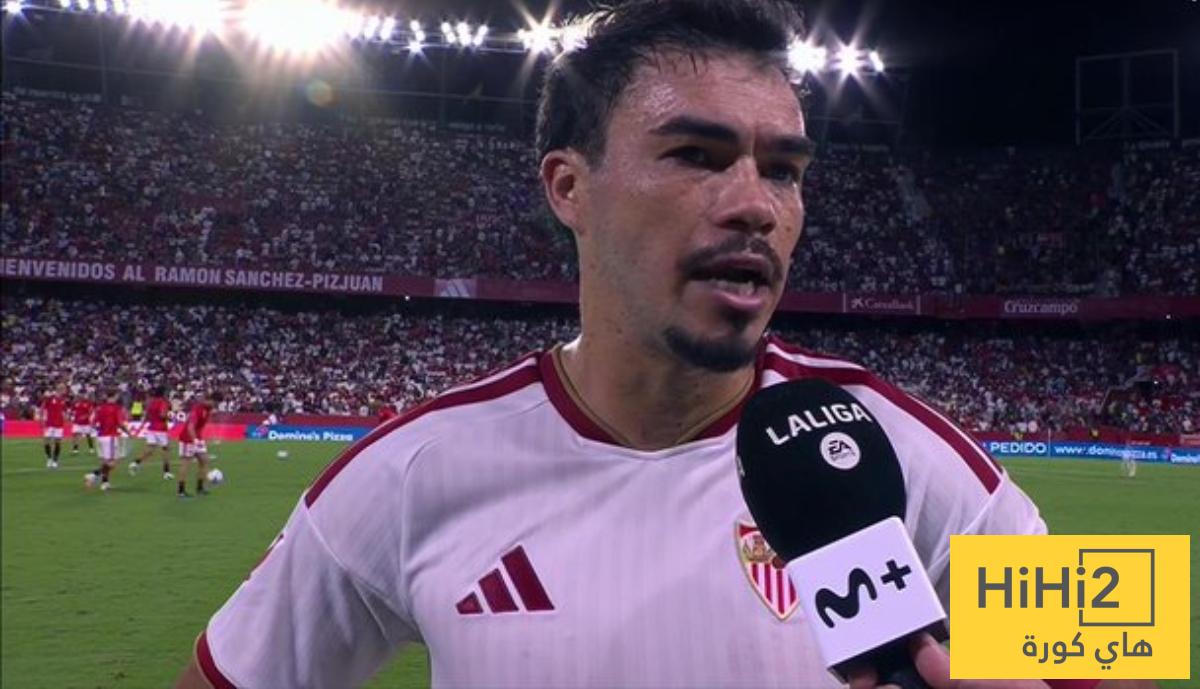 تصريحات لاعب اشبيلية بين شوطي مباراة برشلونة